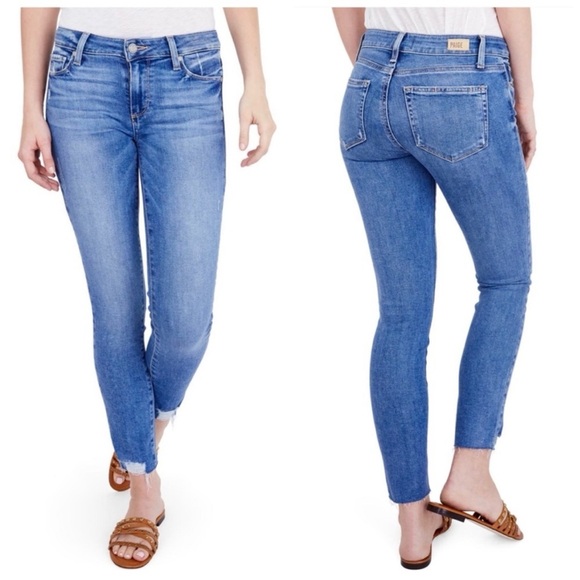 Paige Jeans Verdugo Ankle Jeans Bella Blu Distressed Raw Hem 30 - Picture 1 of 14
